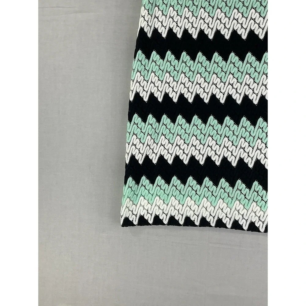 Karen Kane Black Mint Cream Chevron Lace Pencil Skirt Women's M